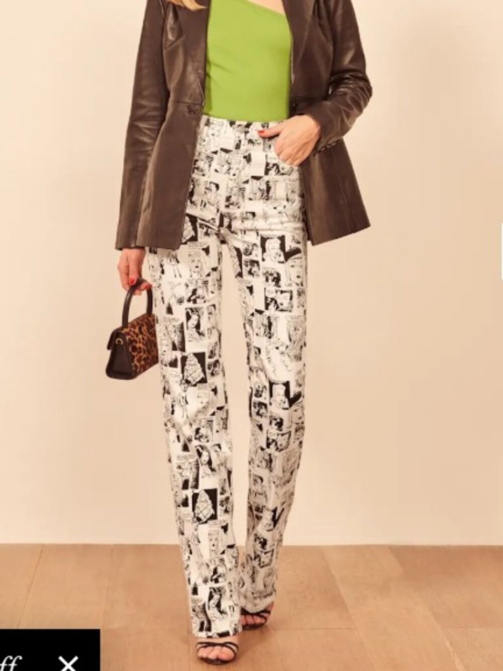 Reformation Newsprint High Rise Straight Long Jeans